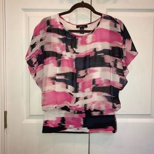 Pink, White, Black, and Blue Style&Co Blouse